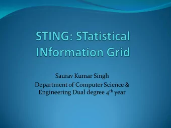 Saurav Kumar Singh  Department of Computer Science &amp; Engineering Dual degree 4 th year  Outline