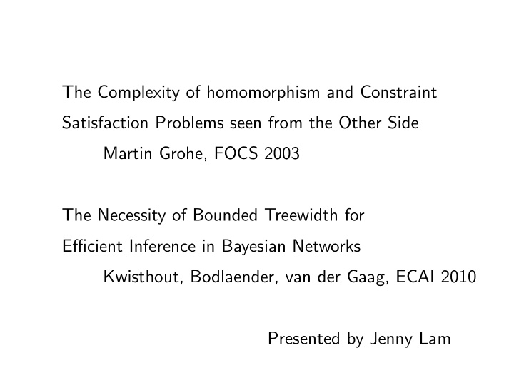 the complexity of homomorphism and constraint