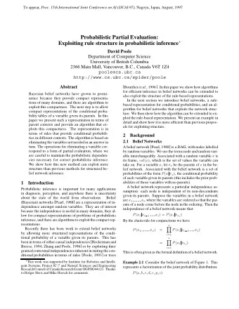 Probabilistic Partial Evaluation:    Exploiting rule structure in probabilistic inference  David