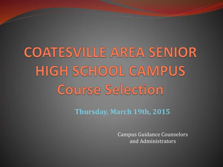 thursday march 19th 2015