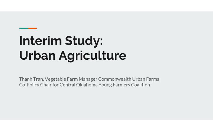 interim study urban agriculture