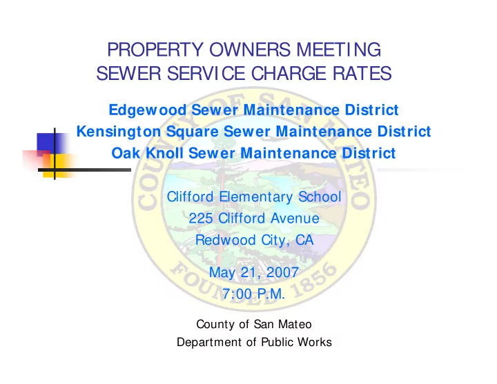 property owners meeting sewer service charge rates