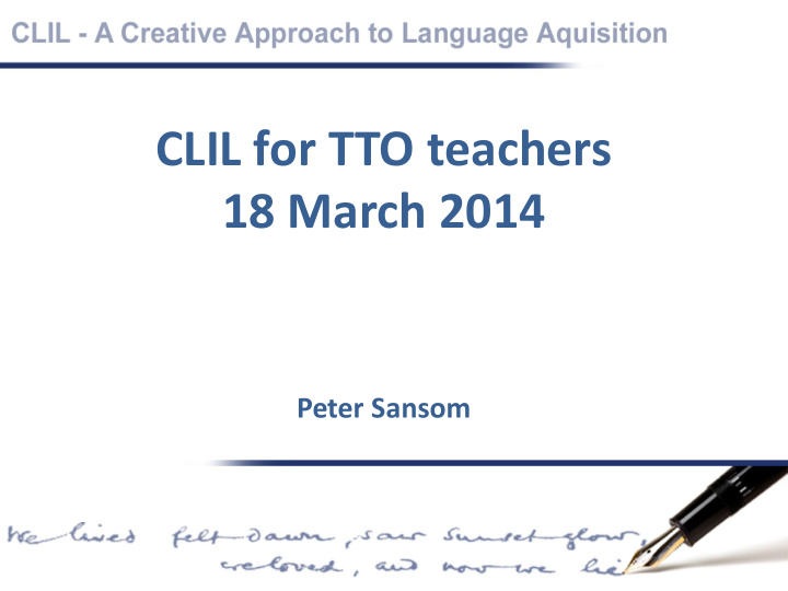 clil for tto teachers