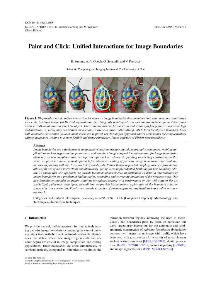 paint and click unified interactions for image boundaries