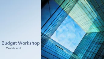 Budget Workshop  March 6, 2018  1  BP 3050: Key Actions / Considerations  The Board instructs