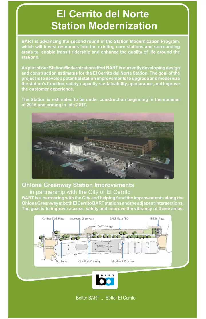 el cerrito del norte station modernization