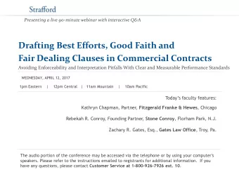 Fair Dealing Clauses in Commercial Contracts  Avoiding Enforceability and Interpretation Pitfalls