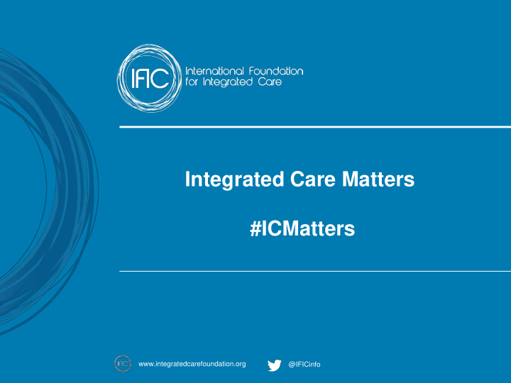 integrated care matters icmatters