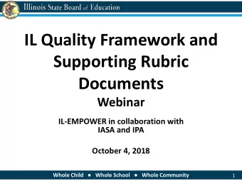 IL Quality Framework and  Supporting Rubric  Documents  Webinar  IL-EMPOWER in collaboration with