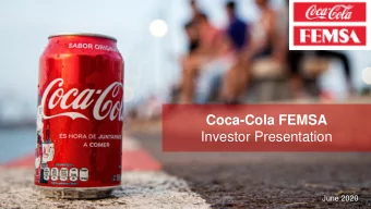 Coca-Cola FEMSA  Investor Presentation  June 2020  Disclaimer  FORWARD-LOOKING STATEMENTS This