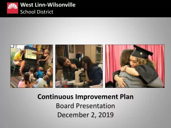 Continuous Improvement Plan  Board Presentation  December 2, 2019  West Linn-Wilsonville  School