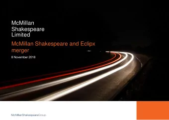 Limited  McMillan Shakespeare and Eclipx  merger  8 November 2018  Disclaimer  Disclaimer and