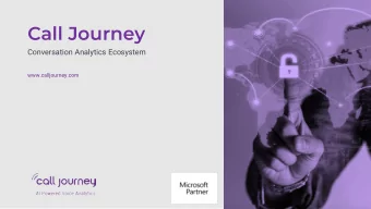 Call Journey  Conversation Analytics Ecosystem  www.calljourney.com VOICE DATA: The Missing Piece