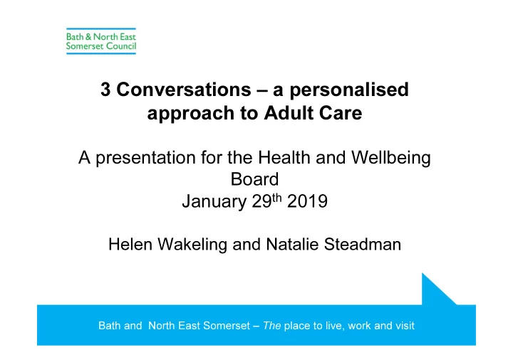 3 conversations a personalised approach to adult care