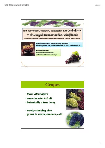 Grapes vinifera :  Vitis  Vitis  Vitis vinifera  Vitis:  non  non-  -climacteric  climacteric