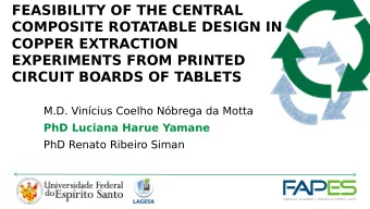 FEASIBILITY OF THE CENTRAL  COMPOSITE ROTATABLE DESIGN IN  COPPER EXTRACTION  EXPERIMENTS FROM