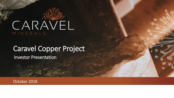 caravel el c copper er proj ojec ect