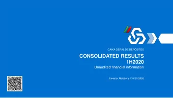 CONSOLIDATED RESULTS  1H2020  Unaudited financial information Investor Relations | 31/07/2020