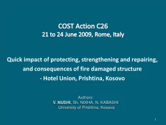and consequences of fire damaged structure  - Hotel Union, Prishtina, Kosovo  Authors: V. NUSHI,