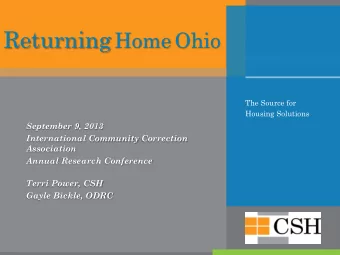 Welcome  Presenters:  Gayle Bickle, Research Specialist, Bureau of Research  Ohio Department