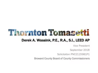 Der  erek  ek A.  . Was  assink,  , P.E.  .E., R  R.A  .A., S.I  S.I.,  ., L  LEED  EED A  AP  Vice