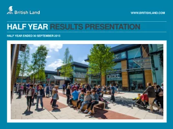 HALF YEAR RESULTS PRESENTATION  HALF YEAR ENDED 30 SEPTEMBER 2013  RESULTS OVERVIEW  Chris Grigg