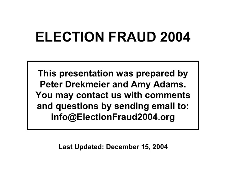 election fraud 2004