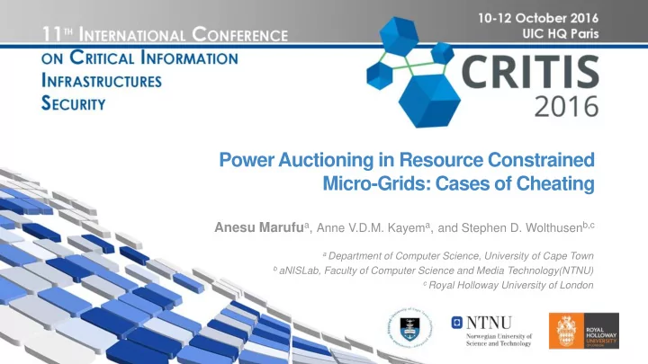 power auctioning in resource constrained