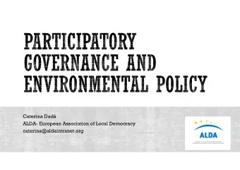 Caterina Dad  ALDA- European Association of Local Democracy  caterina@aldaintranet.org
