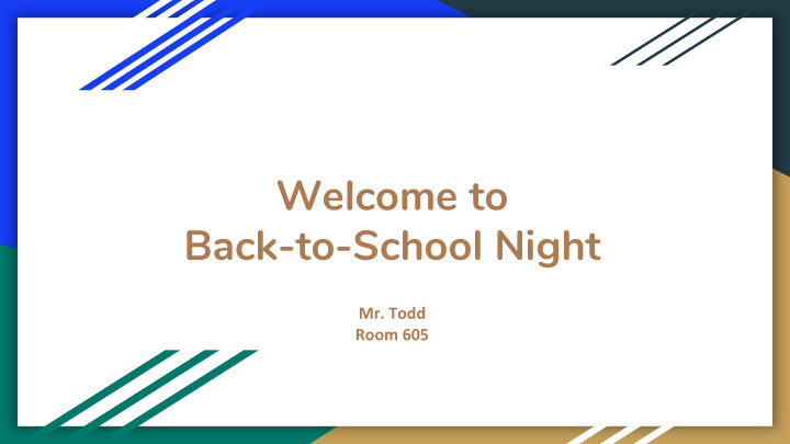 welcome to back to school night