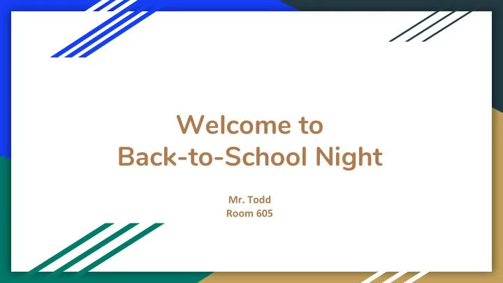 welcome to back to school night
