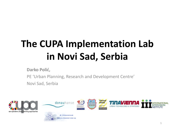 the cupa implementation lab