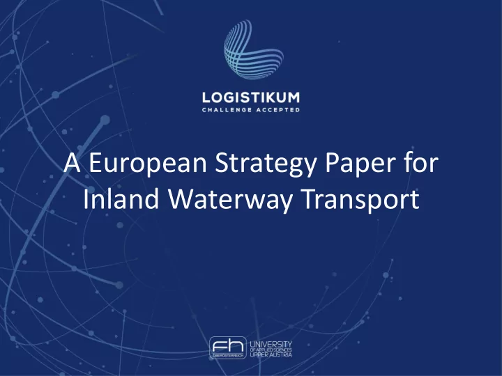 a european strategy paper for