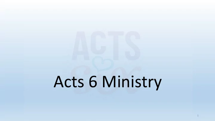 acts 6 ministry