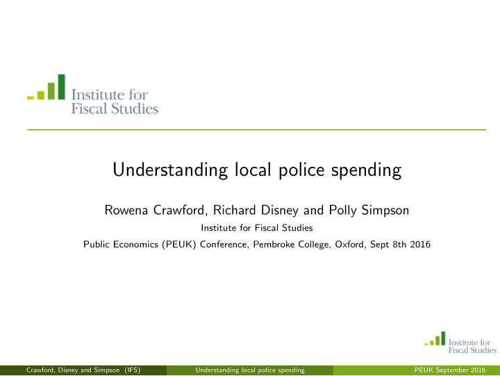 understanding local police spending