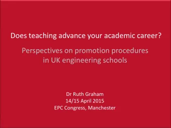 Does teaching advance your academic career?  Perspectives on promotion procedures  in UK