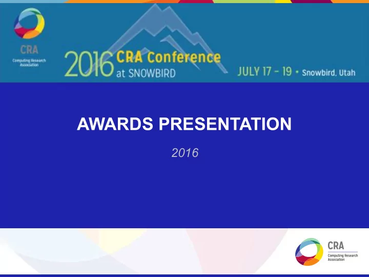 awards presentation