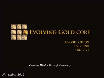 November 2012  Forward Looking Statements  This document and the information contained herein do