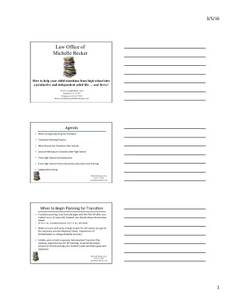 Law Office of  Michelle Becker  How to help your child transition from high school into a