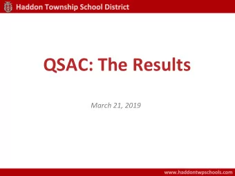 QSAC:  The  Results      March  21,  2019    What  Is  QSAC?