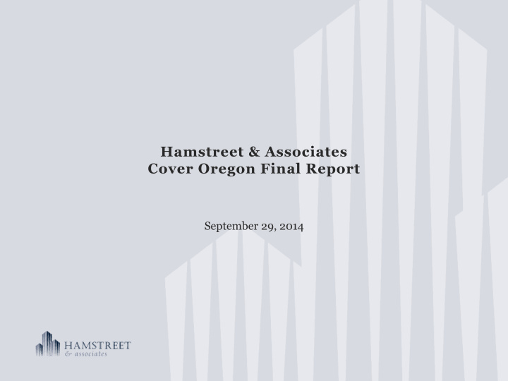 hamstreet associates cover oregon final report