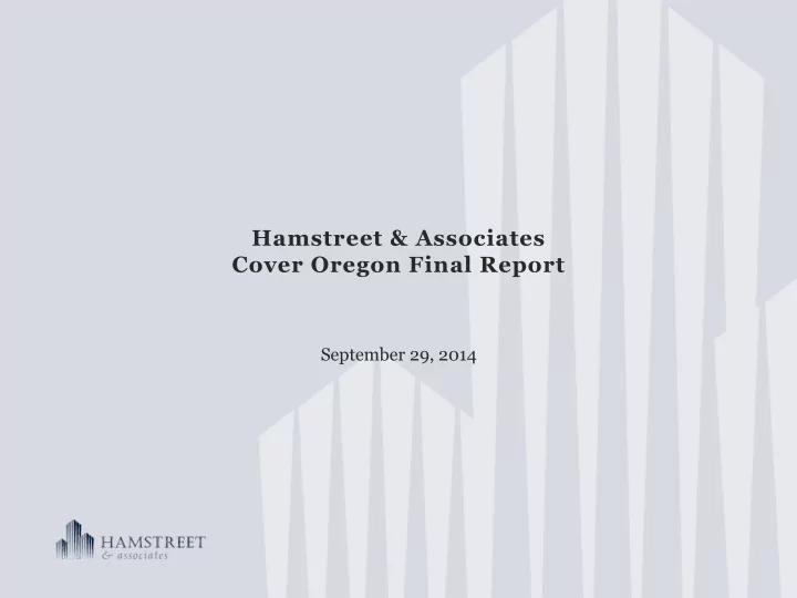 hamstreet associates cover oregon final report