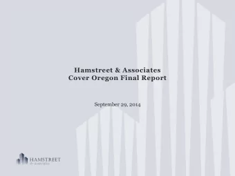 Hamstreet &amp; Associates  Cover Oregon Final Report  September 29, 2014  Descrip(on  of