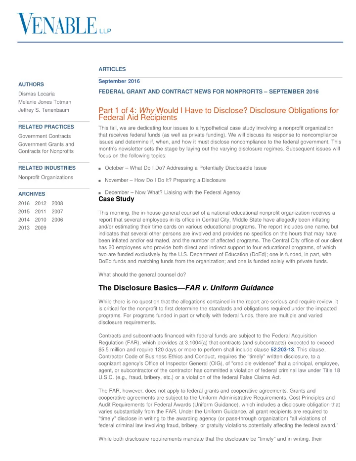 part 1 of 4 why would i have to disclose disclosure