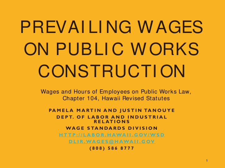 prevai li ng wages on publi c works constructi on