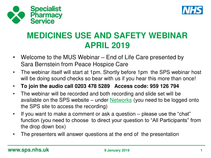 medicines use and safety webinar april 2019