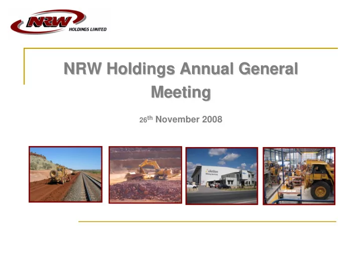 nrw holdings annual general nrw holdings annual general