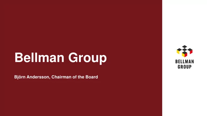 bellman group