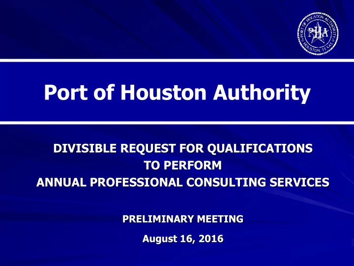 port of houston authority