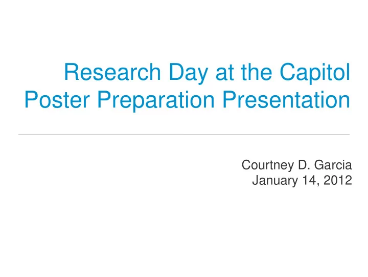 poster preparation presentation